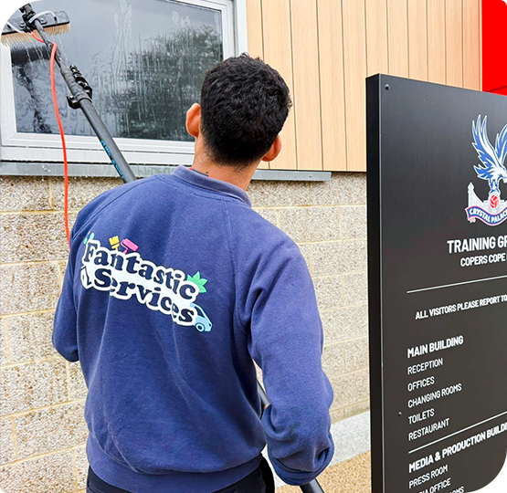 Professional stadium exterior and window cleaning at Crystal Palace FC training ground by Fantastic Services