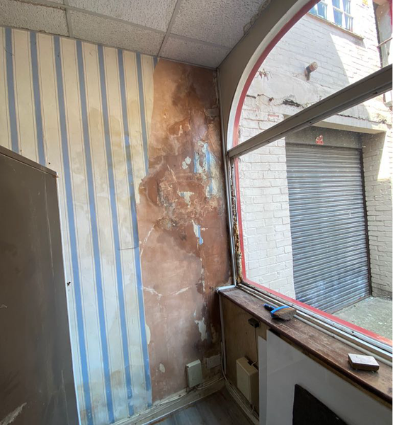wall-and-window-area-after-mould-cleaning Previously mould-affected wall and window area after professional mould cleaning
